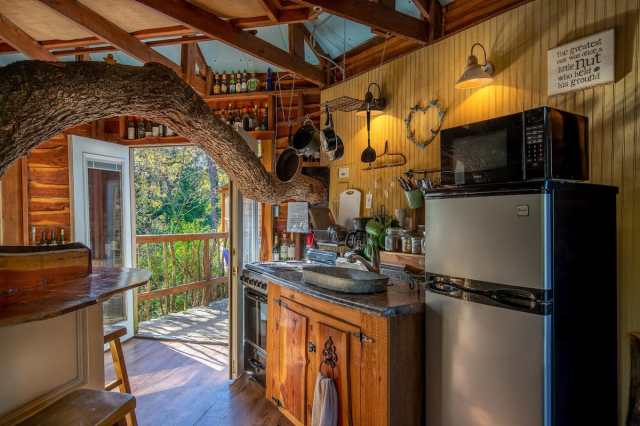Farmstay treehouse inside kitchen