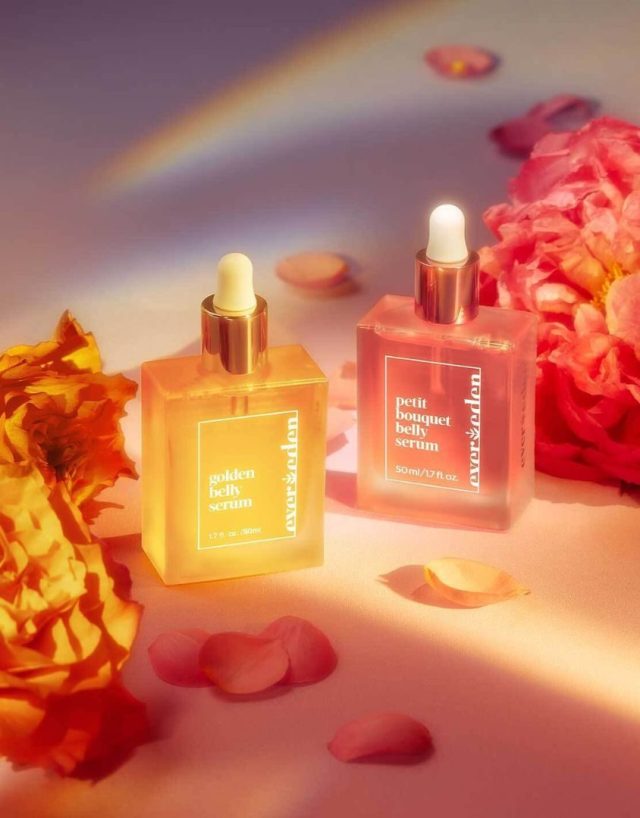 two bottles of postpartum serums