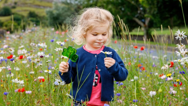 little girl with candy in Ireland, where you can find lots of names that mean luck.