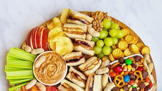 a pb & j kids charcuterie board by The Baker Mama