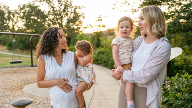 Toddler mom friends with different parenting styles hanging out