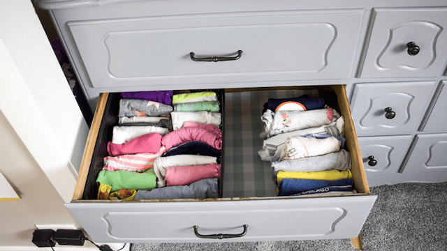 storage hack for a dresser drawer