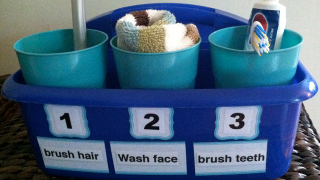 a storage hack to help the morning routine